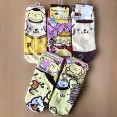 ポムポムプリン 靴下 ５足セット スニーカーソックス もこもこ靴下