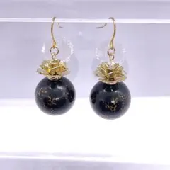 1343 シフォン タッセル ハンドメイド ピアス イヤリング 大ぶり