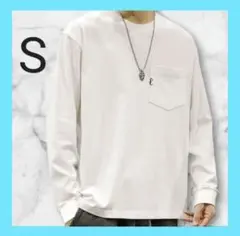 長袖 Tシャツ メンズ 丸襟 Tシャツ 無地 ゆったり トレーナー おしゃれ 白