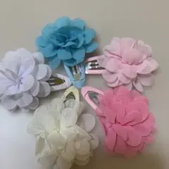 キッズフラワーヘアクリップ 5個セット