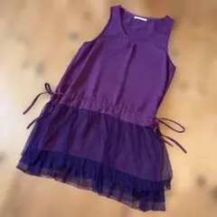 RETRO GIRL ノースリーブチュールレースチュニック　インナー　パープル系のサムネイル