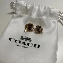 COACH ピンクゴールド フラワーピアス
