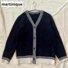 martinique ライン ミディアムカーディガン カシミヤ混 黒 ワンサイズのサムネイル