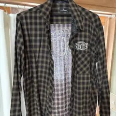Subciety チェックシャツ 長袖 刺繍ロゴのサムネイル