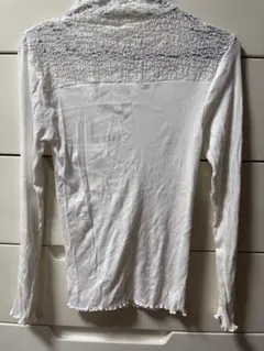 Mサイズ GU スタイルヒートリブレースハイネック　T 長袖 ホワイト