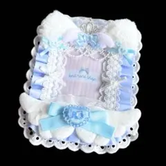 ♡B8♡ トレカケース トレカ デコ 硬質ケース レースデコ 水色 ネコ