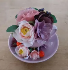 ティーカップアレンジメント(パープル)