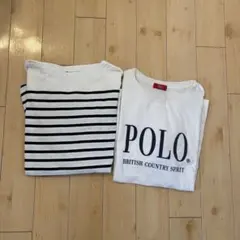 POLO ホワイトTシャツ & ボーダーロンT