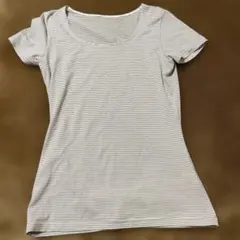 HEATTECH ストライプ 半袖Tシャツ Lサイズ