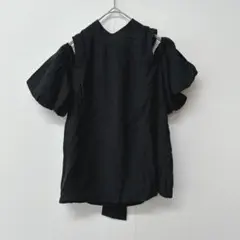 INGNI トップス　 オフショルダープルオーバー　パフスリーブ　リボン　M