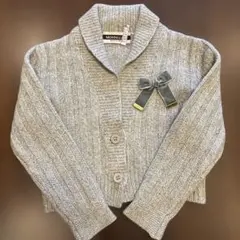MONNALISA グレー リブ編み ボレロ
