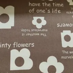 オックス　英字 デイジー ベージュ 1M 生地