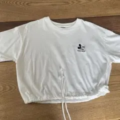 Disney ミッキーマウス 半袖Tシャツ ホワイト ドローストリングのサムネイル