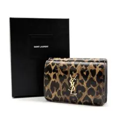 サンローラン　レオパード柄三つ折り財布 SAINT LAURENT - サンローラン 三つ折り財布 レオパード柄 ヒョウ柄の
