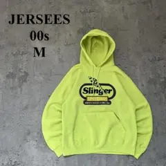 00s【JERZEES】ジャージーズ（M）レーシングパーカー＊鬼フェード＊