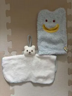 【新品未使用】ミキハウス バスミトン ハンドタオル2個セット