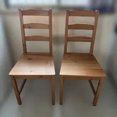 【2脚セット】IKEA ヨックモック ダイニングチェア パイン材　カントリーのサムネイル