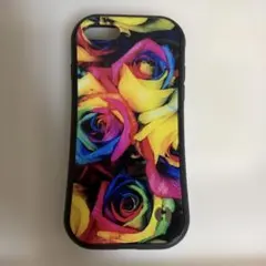 iPhone用ケース レインボーローズ柄