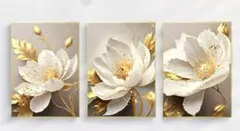 ✨✨✨秀麗品✨✨✨美し過ぎるホワイトゴールドの花のアート　デザイン変更できます