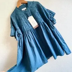 新品 SEASON REASON チュニック トップス ブルーグリーン M