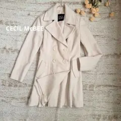 CECIL McBEE ベルトループ付き ロングコート アイボリー 【M】