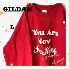 GILDANギルダンビッグプリントスウェット90s古着ビッグシルエット