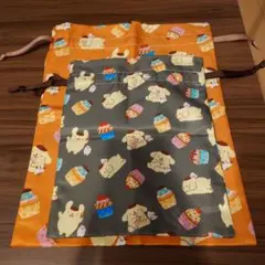 あ*き様 サンリオ　ポムポムプリン　巾着袋　2枚セット　お菓子　デザイン　新品未