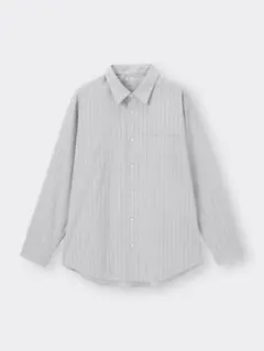 【GU】イージーケアブロードシャツ(ストライプ) GRAY Sサイズ 完売品