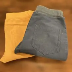 ストレッチパンツ　2枚セット　110 黄色　青