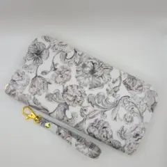 ラウンドファスナー長財布　リバティアレキサンダーマーブルグレー