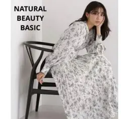 NATURAL BEAUTY BASIC ビオラブーケジョーゼットワンピースPS