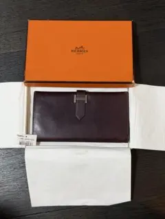 HERMES ベアンクラシック　ボックスカーフ　ボルドー ゴールド金具のサムネイル