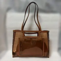 ZARA CLEAR CUT-OUT TWO WAY TOTE BAG
