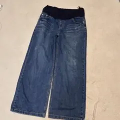 Milk tea マタニティ デニムワイドパンツ　ウェスト アジャスター付き