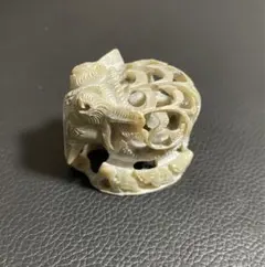 象 石の透かし彫り ゾウ ストーン 置物 工芸品 細工石 彫刻エレファント