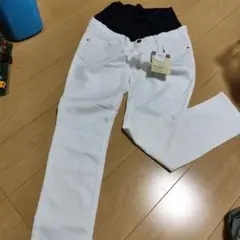 ホワイト スキニーパンツ 妊娠前後対応