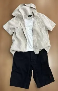 COMME CA ISM 120綿麻 半袖シャツジャケット