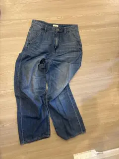 ダークブルー ワイドレッグデニム