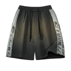【新品】メンズ ハーフパンツ 2XL ブラック ストリート ロゴ スウェットのサムネイル