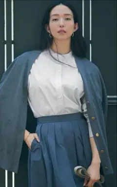 新品・タグ付き【杏さん着用/洗える】CANCLINI バンドカラー シャツ　44