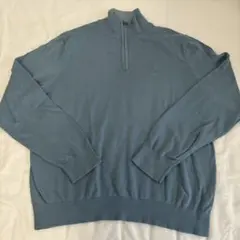 ノーティカ　ニット　水色　ハーフジップ　ヴィンテージ