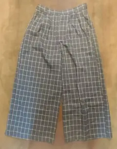 メゾピアノ　グレーチェック柄ワイドパンツ　LLサイズ（165)