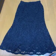 ユニクロ レースロングスカート M ブラック