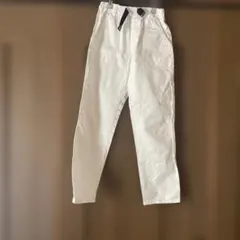 ホワイト ワークパンツ ゴムウエスト