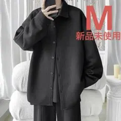 FJLTDCP メンズ シャツ 無地 かっこいい ワイシャツ ブラック 長袖