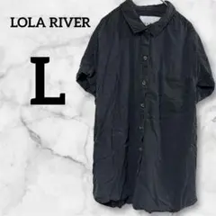 LOLA RIVER 【L】ブラック 半袖シャツ レディース トップス シンプル