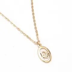 ディオール Dior ゴールドオーバルペンダントネックレス