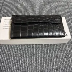 WILDSWANS ENO 藍染クロコダイル ロイドバッシュ レザー ウォレット WILDSWANS ENO 藍染クロコダイル ロイドバッシュ レザー ウォレット
