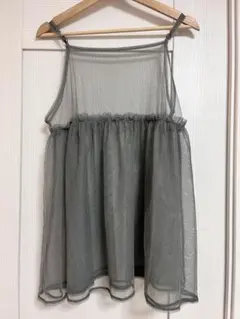 シースルー グレー ビスチェ　タンクトップ