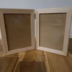 木製 2面折りたたみ式 フォトフレーム
